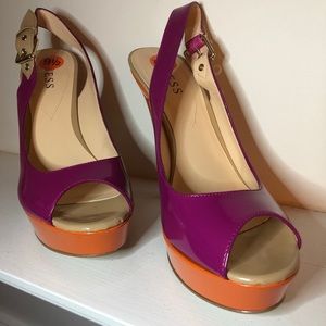 Guess Slingback Peep Toe Pump